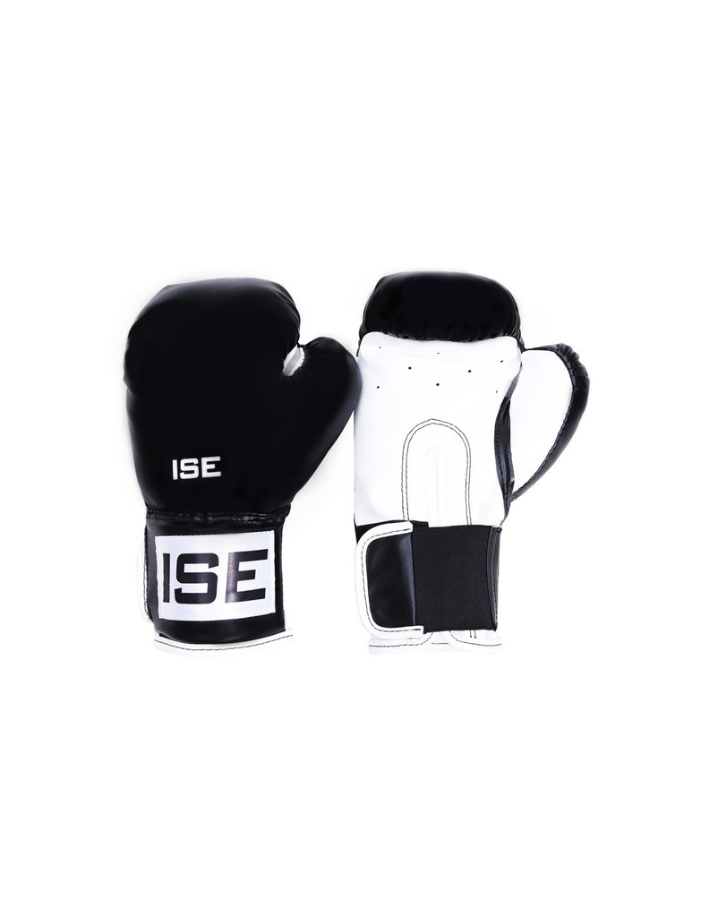 ISE GANTS DE BOXE SIMILICUIR 12 OZ NOIR ENTRAÎNEMENT MUSCLES PROTECTION SY1201