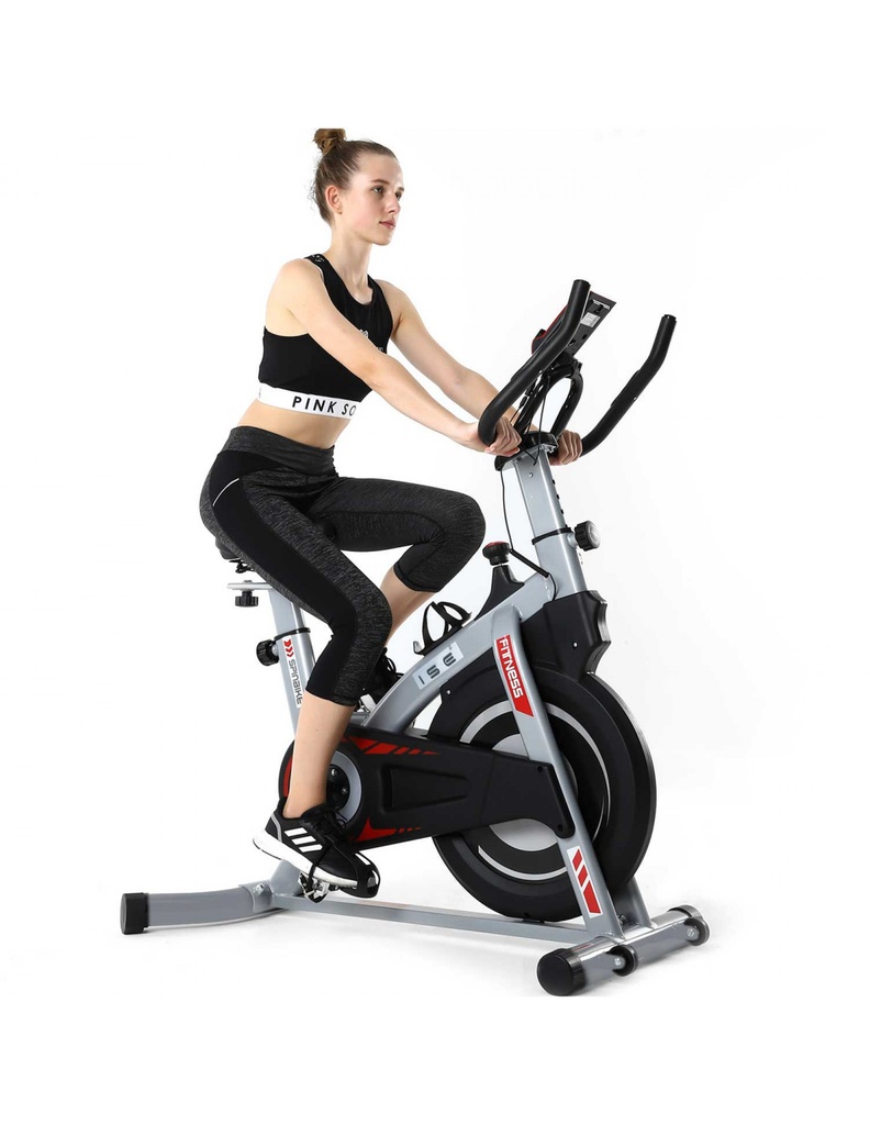 ISE FIT. VÉLO INDOOR. SY-7020. SYSTÈME INERTIEL DE 8KG. TRANSMISSION PAR COURROIE.